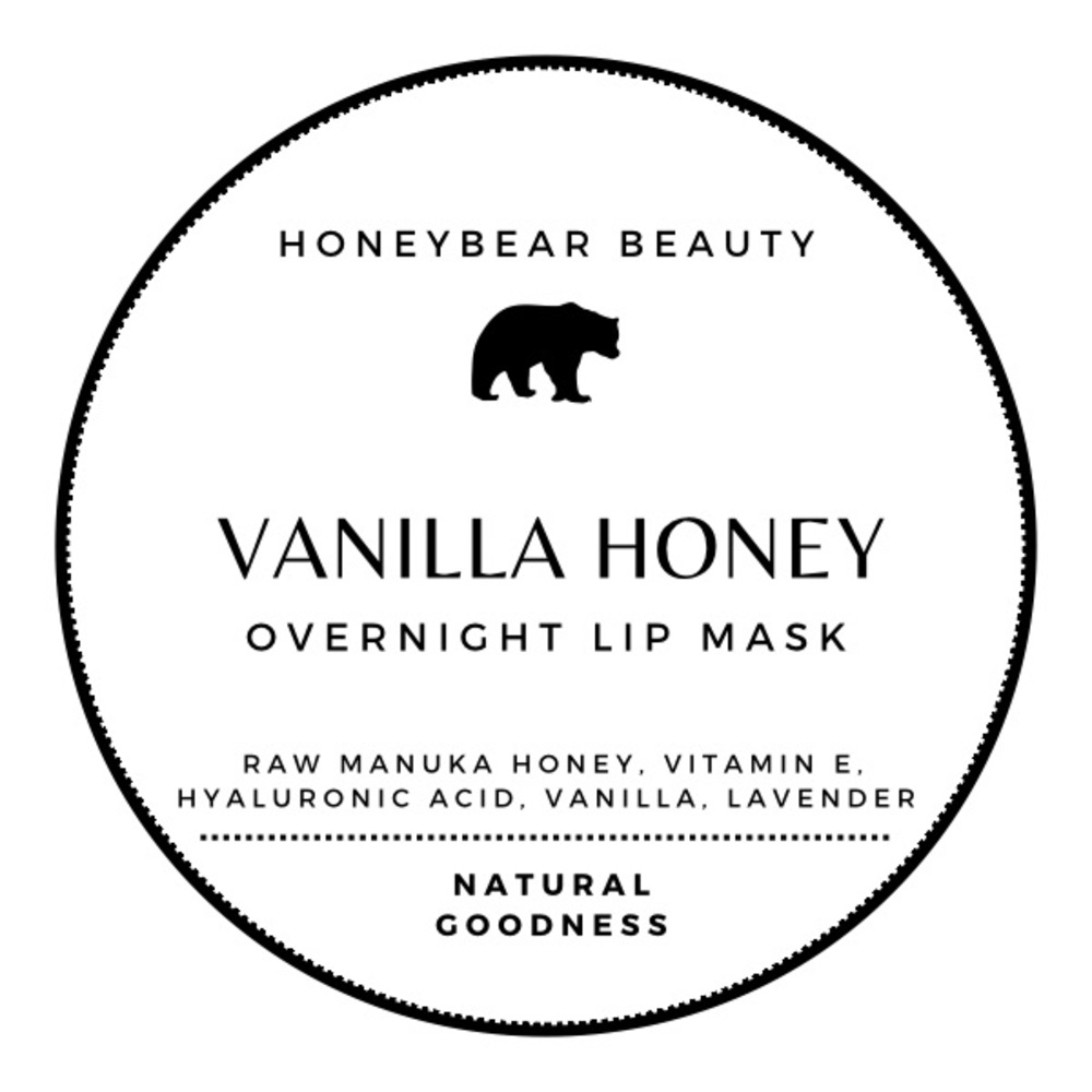 HoneyBear Beauty Vanilla Honey Overnight Lip Mask for Healing & Hydration